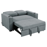 Sarantino Hoffman Linen Sofa Bed with Cushions & Cup Holders Dark Grey - Extra Image