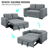 Sarantino Hoffman Linen Sofa Bed with Cushions & Cup Holders Dark Grey - Extra Image