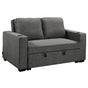 Sarantino Hoffman Linen Sofa Bed with Cushions and Cup Holders - Dark Grey