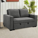 Sarantino Hoffman Linen Sofa Bed with Cushions and Cup Holders - Dark Grey - Extra Image