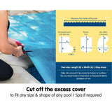 400 Micron Solar Swimming Pool Cover 6.5m x3m - Blue - Rear View
