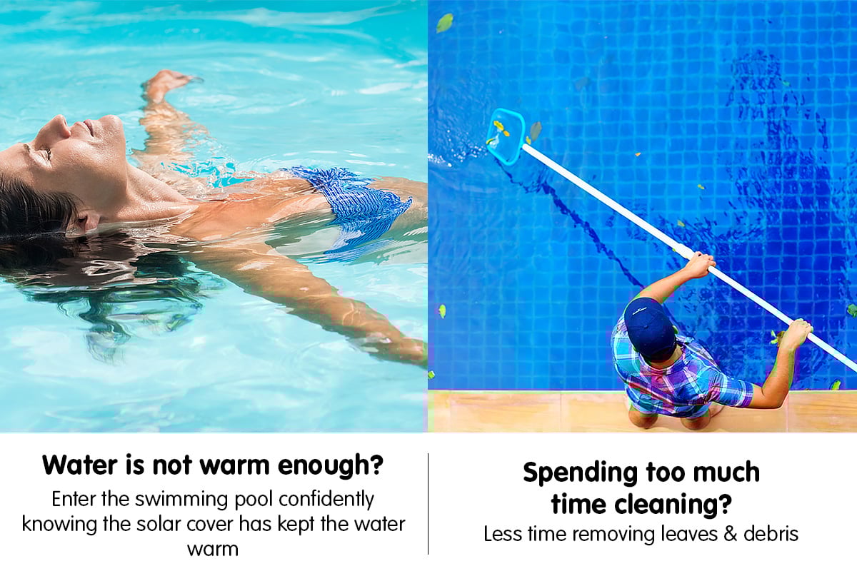 400 Micron Solar Swimming Pool Cover -  Blue/Silver 6m x 3.2m