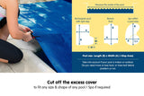 400 Micron Solar Swimming Pool Cover -  Blue/Silver 6m x 3.2m - Rear View