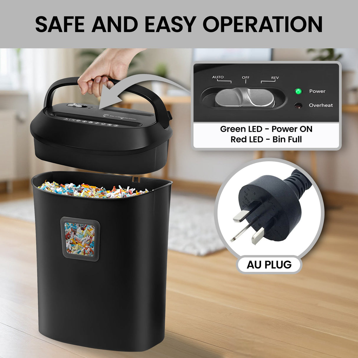 Centurion 25L 12-Sheet Paper Shredder Electric Cross-Cut Home & Office Cutter