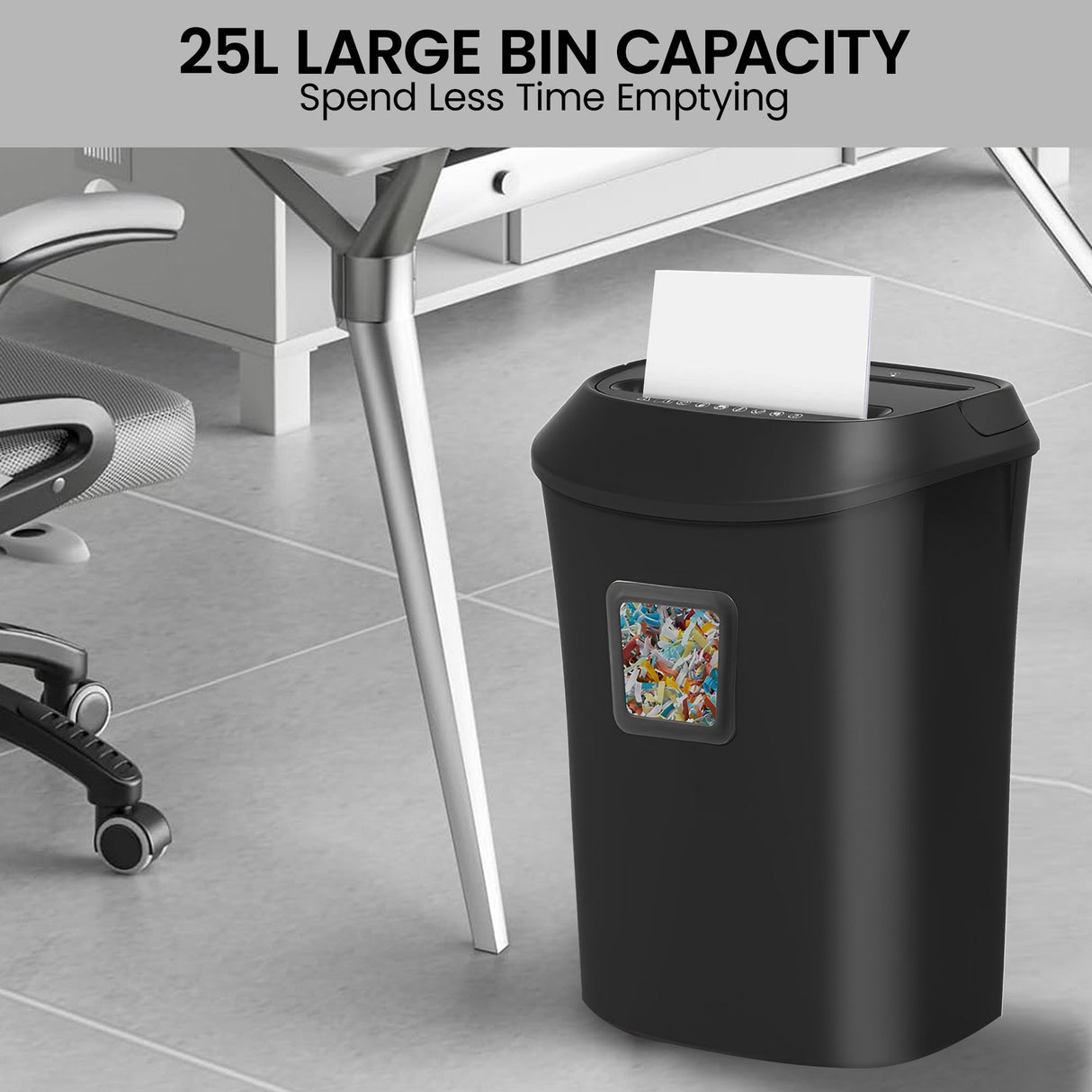 Centurion 25L 12-Sheet Paper Shredder Electric Cross-Cut Home & Office Cutter