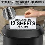 Centurion 25L 12-Sheet Paper Shredder Electric Cross-Cut Home & Office Cutter - Close-Up Angle