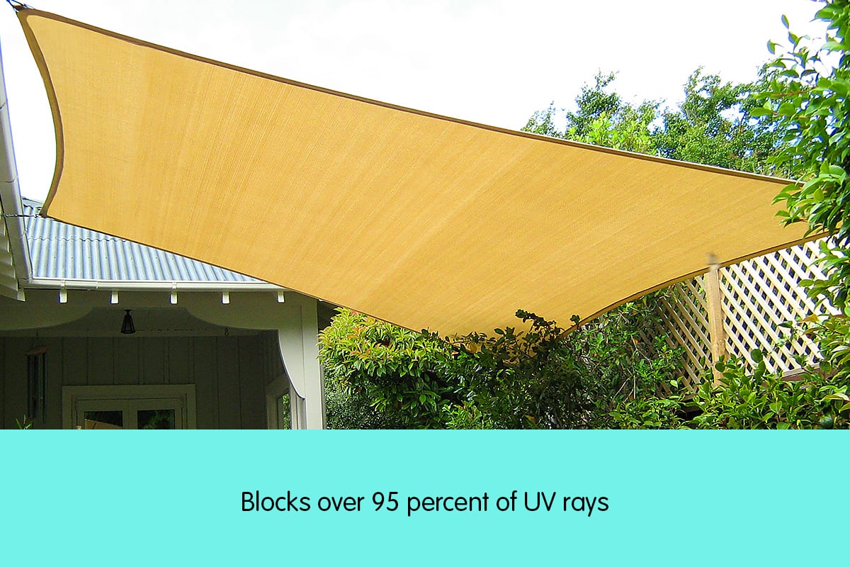 Wallaroo Rectangular Shade Sail: 8m x 5m - Sand