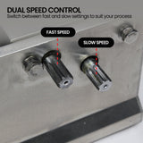 Pronti 5L Sausage Stuffer Stainless Steel with 4 Filling Tubes - Horizontal