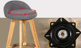 2 Pcs Wooden Bar Stools Swivel Padded Fabric Seat Dining Chairs Beige - 45-Degree Angle
