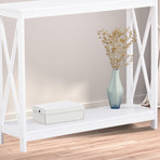 Sarantino Isla X-Frame Console Table in White