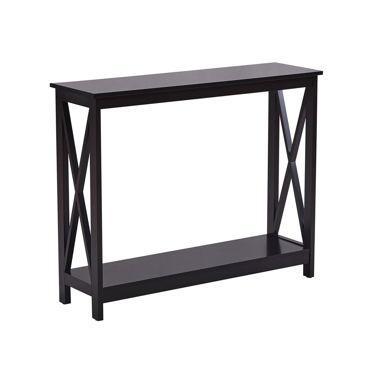Sarantino Isla X-Frame Console Table - Black