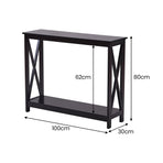 Sarantino Isla X-Frame Console Table - Black