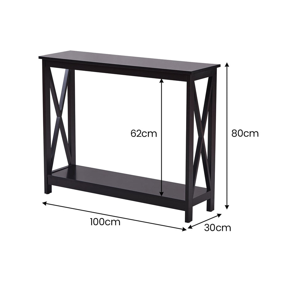 Sarantino Isla X-Frame Console Table - Black