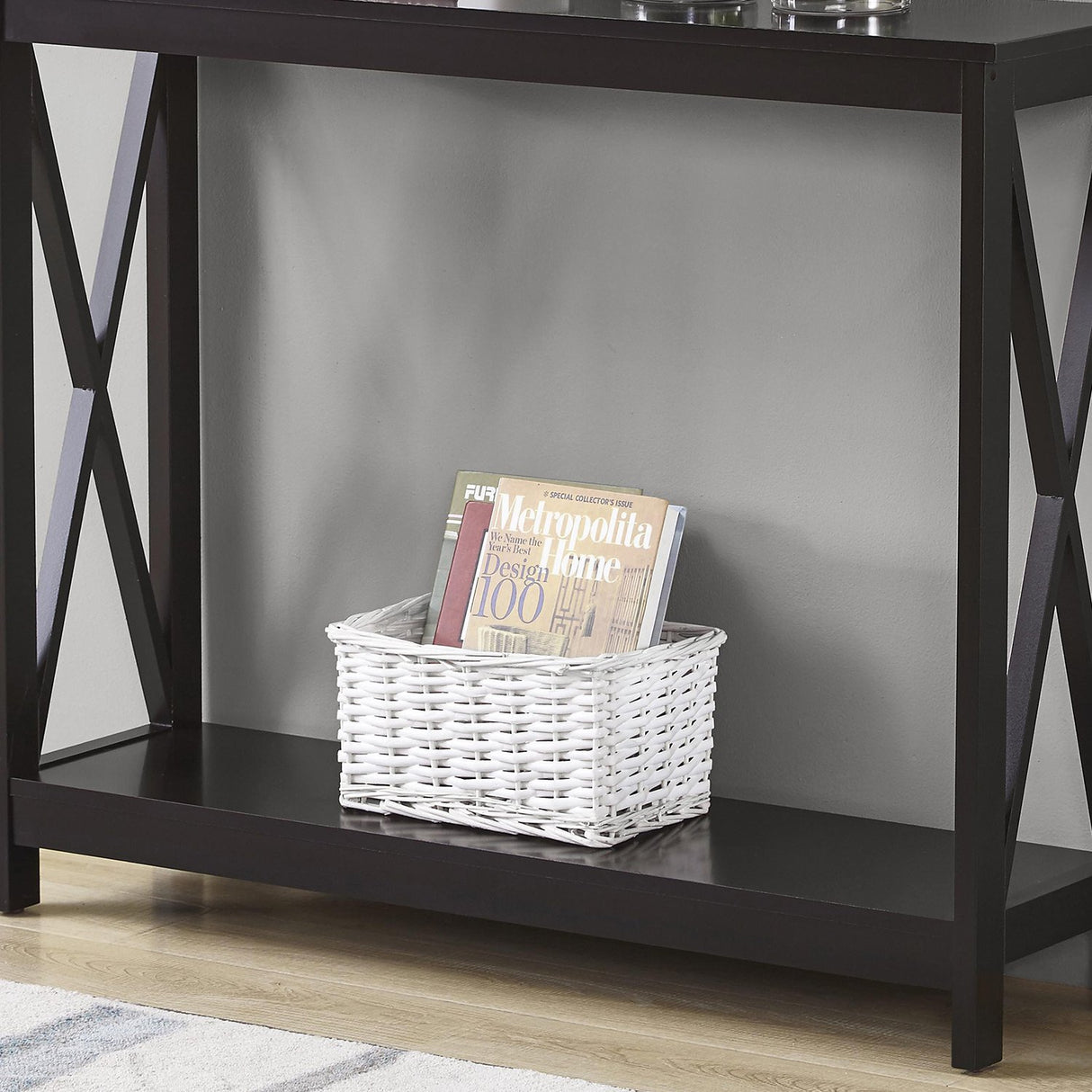 Sarantino Isla X-Frame Console Table - Black