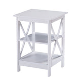 Sarantino Orson 2-Tier Bedside Table - White - Front View