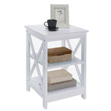 Sarantino Orson 2-Tier Bedside Table - White - 45-Degree Angle