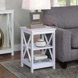 Sarantino Orson 2-Tier Bedside Table - White - Extra Image