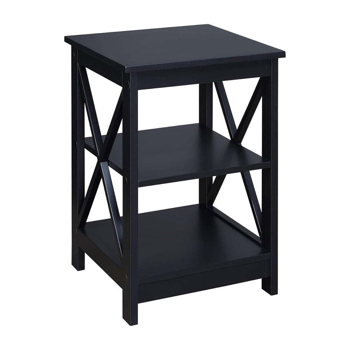Sarantino Orson 2-Tier Bedside Table - Black