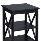 Sarantino Orson 2-Tier Bedside Table - Black - 45-Degree Angle