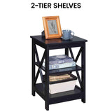 Sarantino Orson 2-Tier Bedside Table - Black