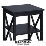 Sarantino Orson 2-Tier Bedside Table - Black - Extra Image
