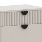Sarantino Tessa Fluted 2-Drawer Bedside Table - Taupe