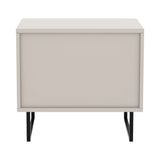 Sarantino Tessa Fluted 2-Drawer Bedside Table - Taupe