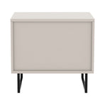 Sarantino Tessa Fluted 2-Drawer Bedside Table - Taupe