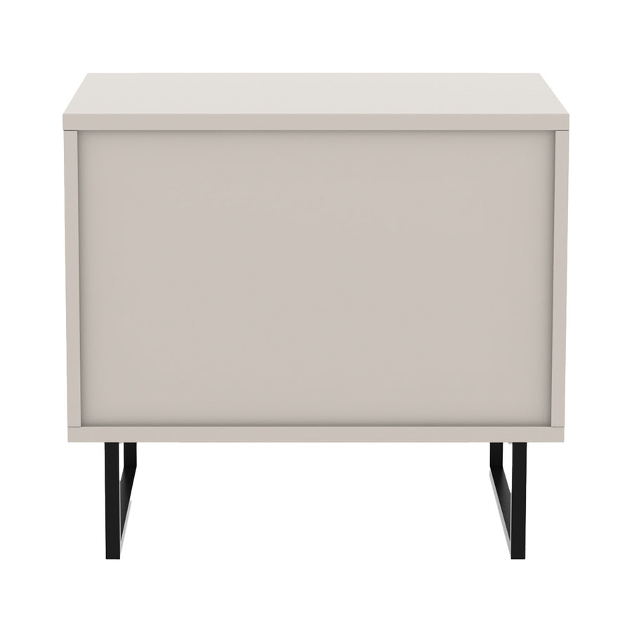 Sarantino Tessa Fluted 2-Drawer Bedside Table - Taupe