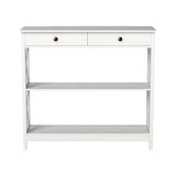 Sarantino Eloise Cross Console Table in White