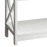 Sarantino Eloise Cross Console Table in White - 45-Degree Angle