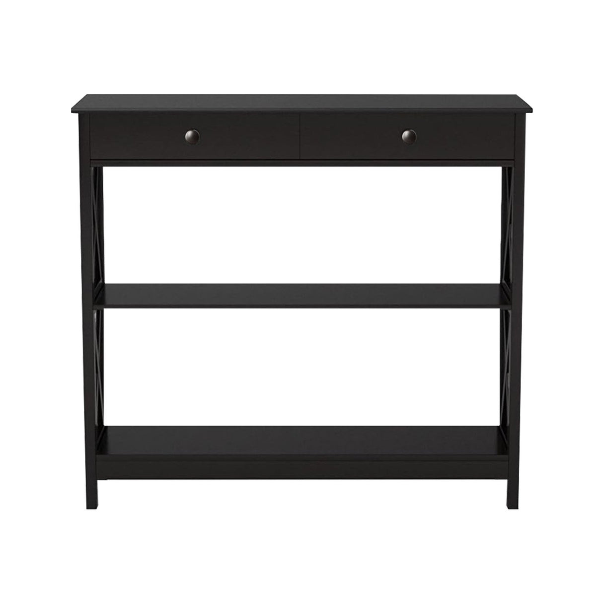 Sarantino Eloise Cross Console Table in Black