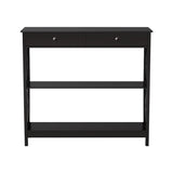 Sarantino Eloise Cross Console Table in Black