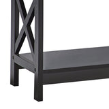 Sarantino Eloise Cross Console Table in Black