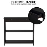 Sarantino Eloise Cross Console Table in Black