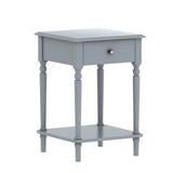 Sarantino Esther Bedside Table with Drawer - Grey