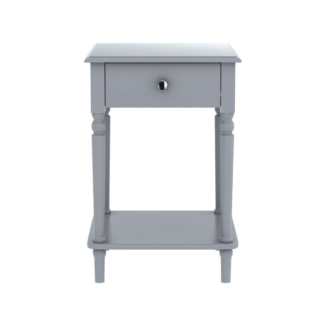 Sarantino Esther Bedside Table with Drawer - Grey