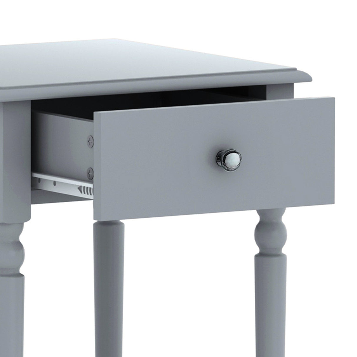 Sarantino Esther Bedside Table with Drawer - Grey