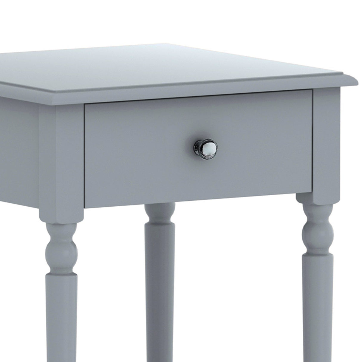 Sarantino Esther Bedside Table with Drawer - Grey