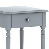 Sarantino Esther Bedside Table with Drawer - Grey - Rear View