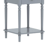 Sarantino Esther Bedside Table with Drawer - Grey - Close-Up Angle