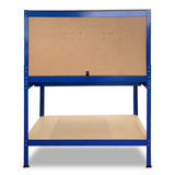 2-Layered Work Bench Garage Storage Table Tool Shop Shelf Blue