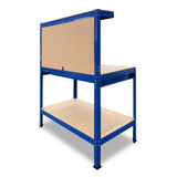 2-Layered Work Bench Garage Storage Table Tool Shop Shelf Blue - Extra Image