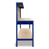 2-Layered Work Bench Garage Storage Table Tool Shop Shelf Blue - Extra Image