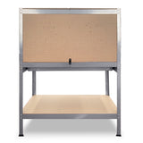 2-Layered Work Bench Garage Storage Table Tool Shop Shelf Silver - Low Angle