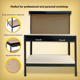 2-Layered Work Bench Garage Storage Table Tool Shop Shelf - 45-Degree Angle