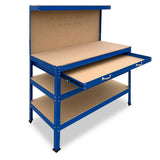3-Layered Work Bench Garage Storage Table Tool Shop Shelf Blue - Extra Image