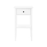 Sarantino Rue Bedside Table in White - Front View