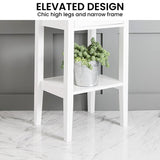 Sarantino Rue Bedside Table in White
