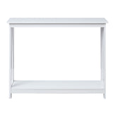 Sarantino Grace A-Frame Console Table in White - Front View